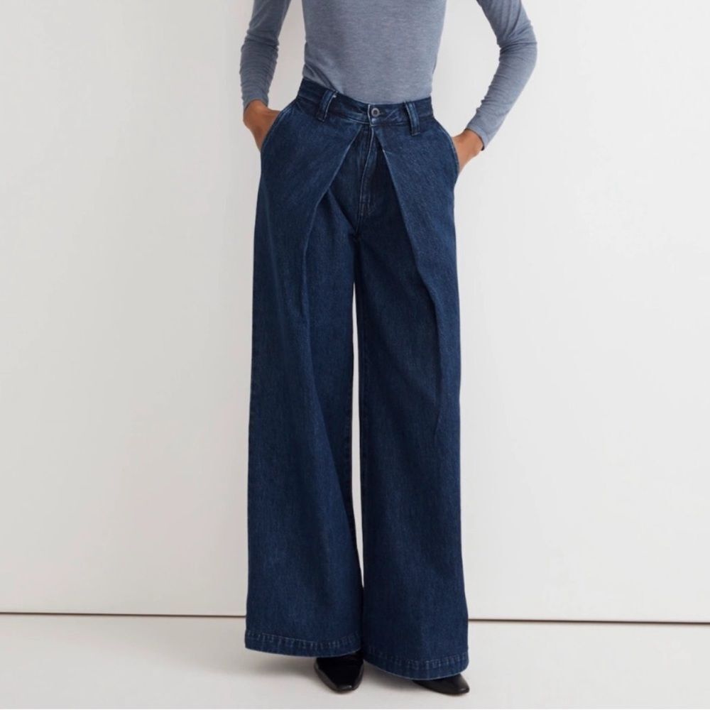 Madewell extrawide leg trouser‎ jeans in poyner wash